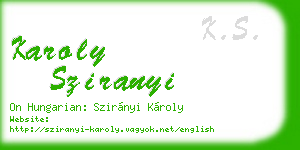 karoly sziranyi business card