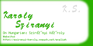 karoly sziranyi business card